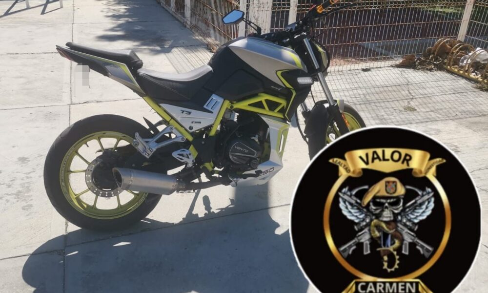 SPSC ASEGURA MOTOCICLETA EN EL MUNICIPIO DE CARMEN