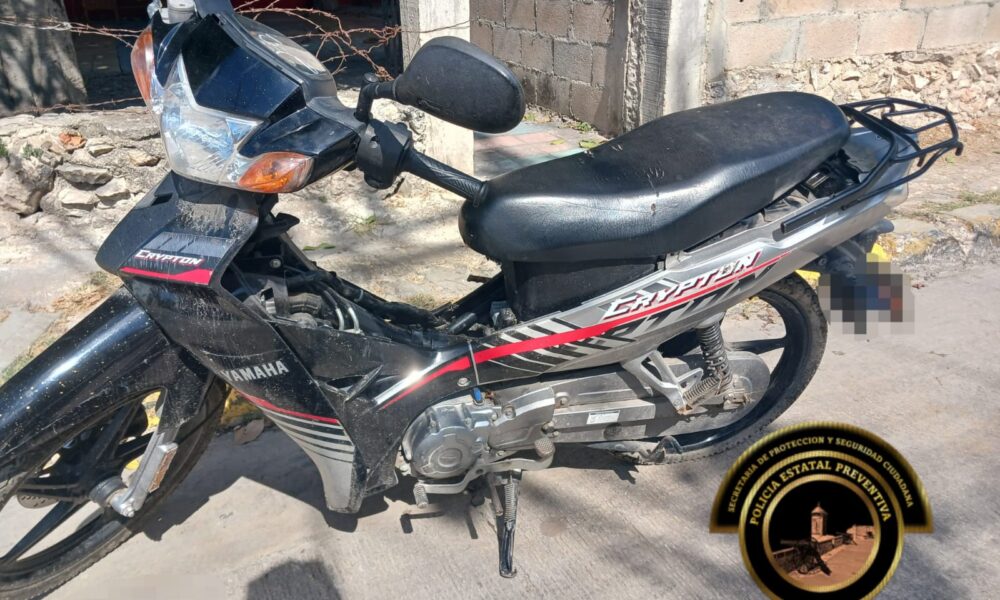 SPSC ASEGURA MOTOCICLETA EN LA CAPITAL DEL ESTADO