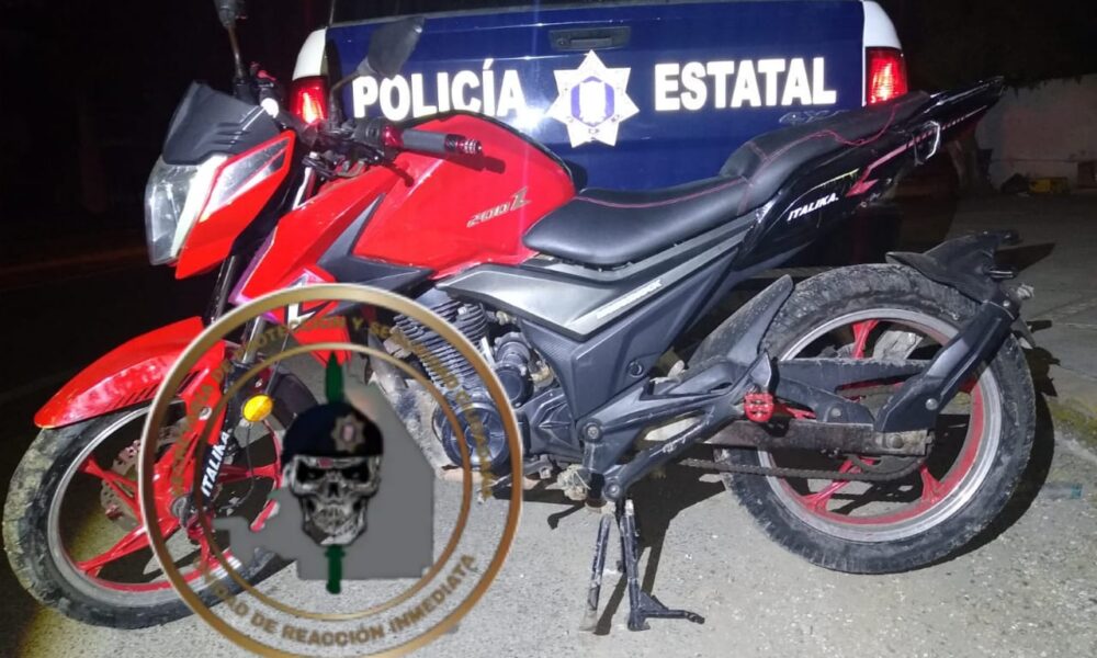 SPSC RECUPERA MOTOCICLETA CON REPORTE DE ROBO EN LA CAPITAL DEL ESTADO