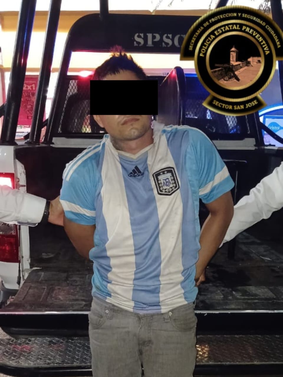 SPSC ASEGURA A SUJETO EN LA CAPITAL DEL ESTADO
