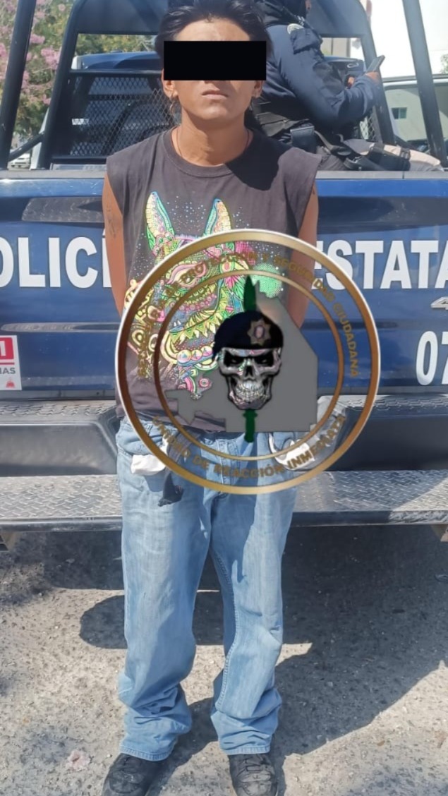 SPSC ASEGURA A SUJETO EN POSESIÓN DE PRESUNTA DROGA EN LA CAPITAL DEL ESTADO