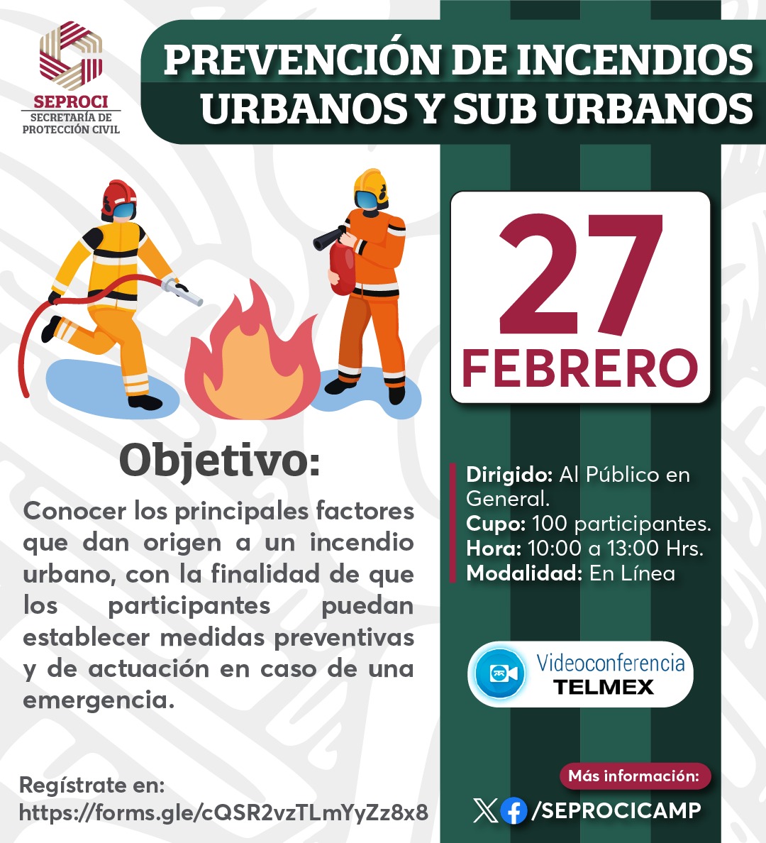 SE INVITA AL CURSO PREVENCIÓN DE INCENDIOS URBANOS Y SUB URBANOS