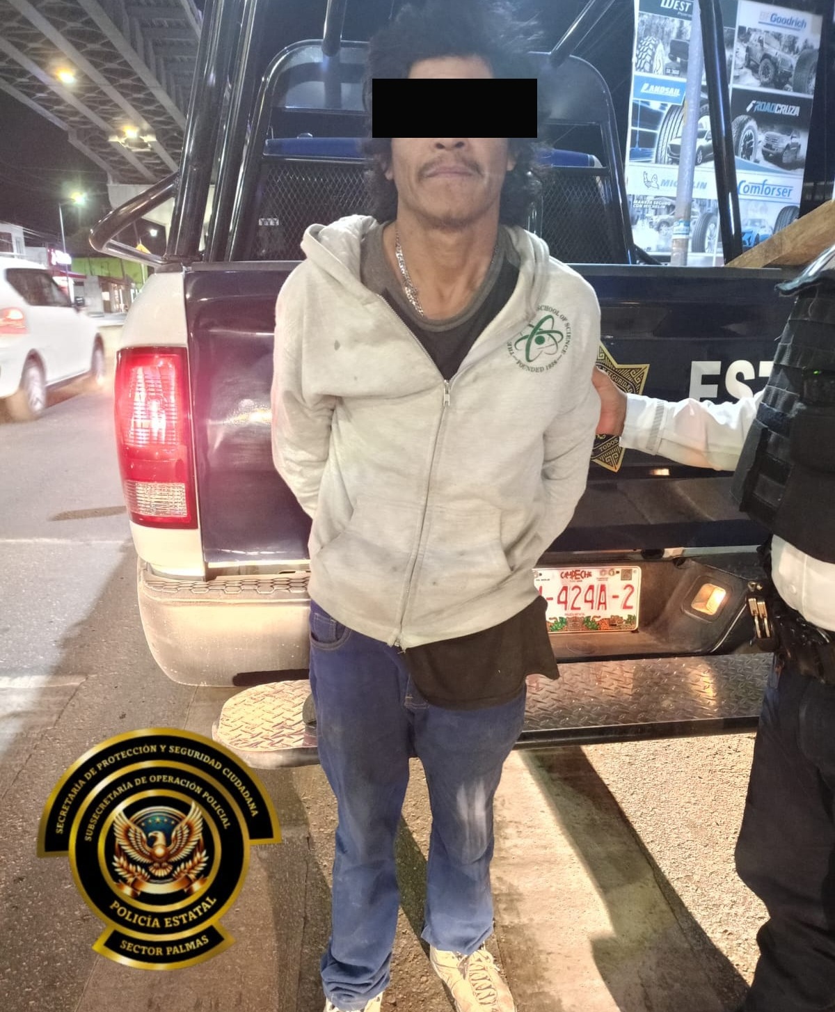 SPSC ASEGURA A SUJETO EN LA CAPITAL DEL ESTADO