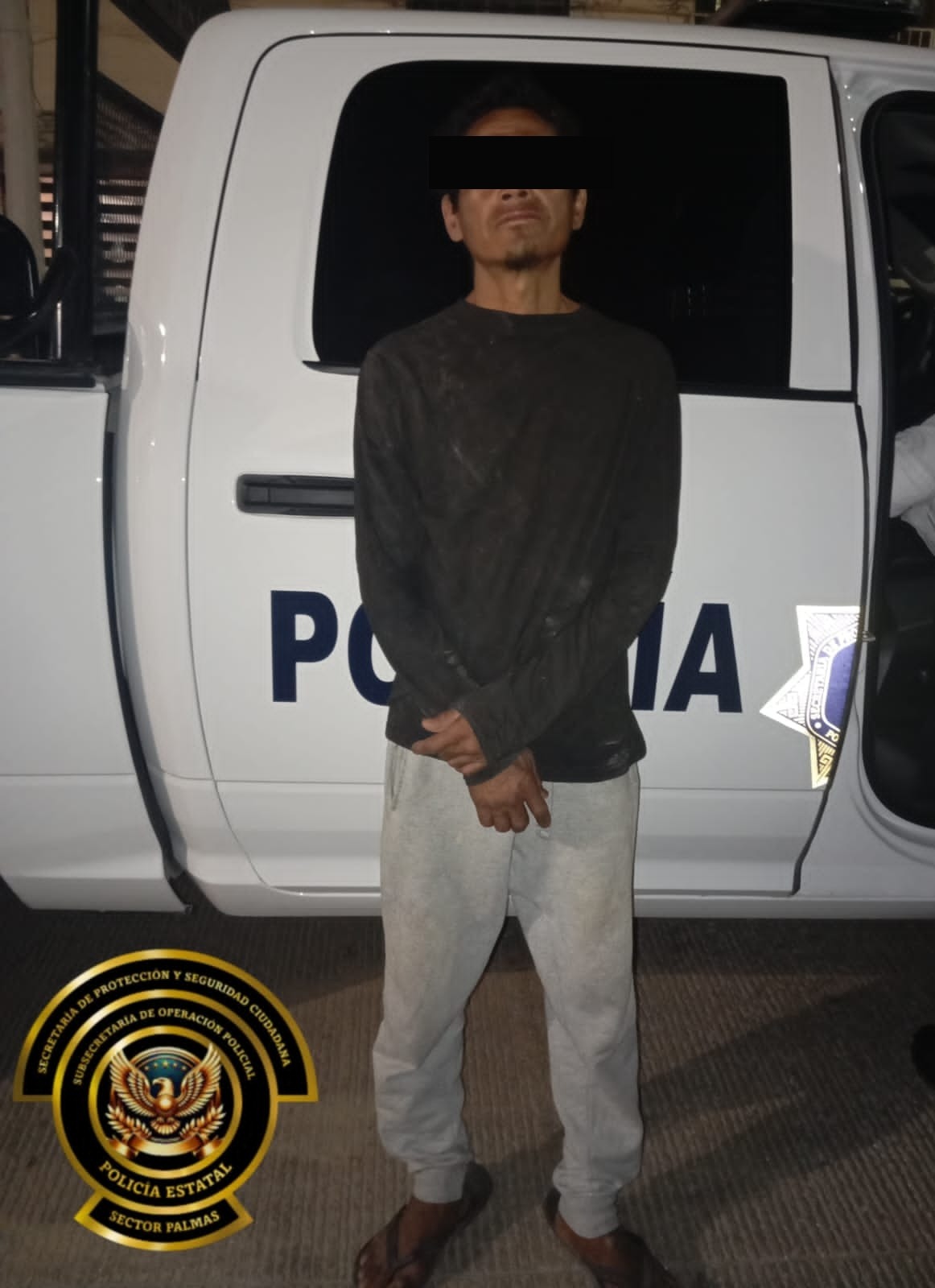 SPSC ASEGURA A SUJETO EN LA CAPITAL DEL ESTADO