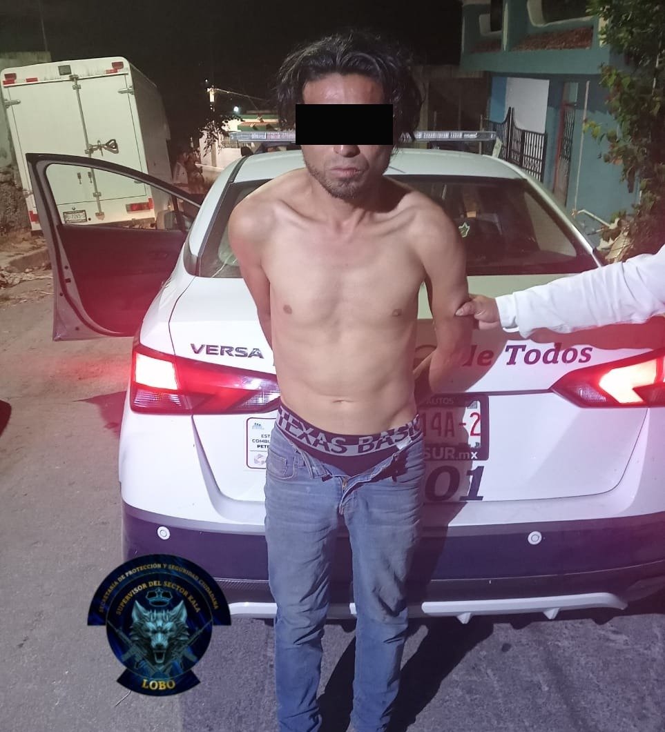 SPSC ASEGURA A SUJETO EN LA CAPITAL DEL ESTADO