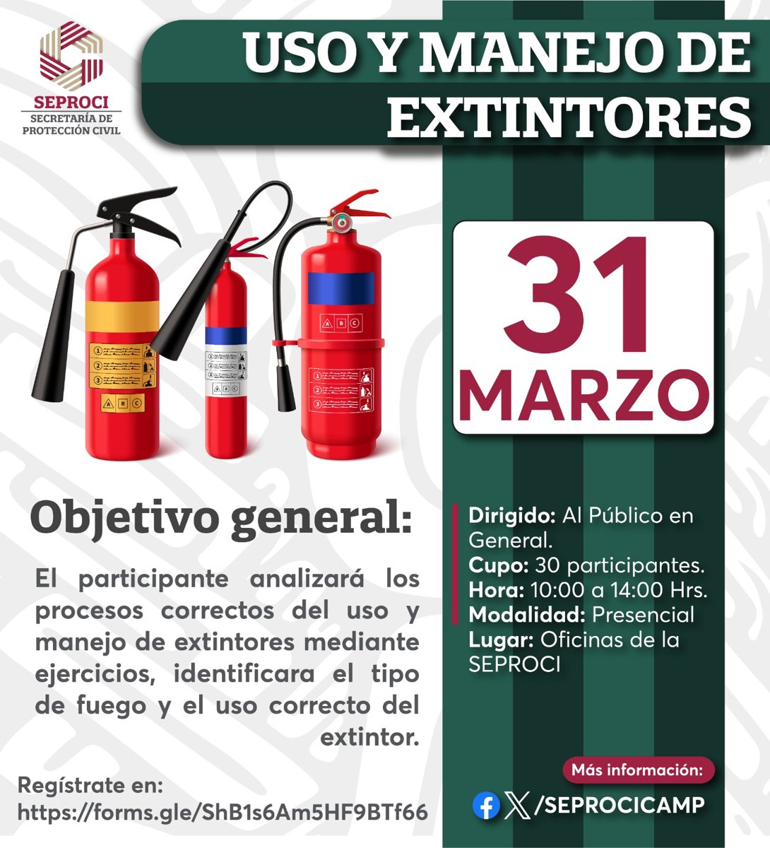 SEPROCI INVITA A PARTICIPAR EN EL CURSO "USO Y MANEJO DE EXTINTORES"