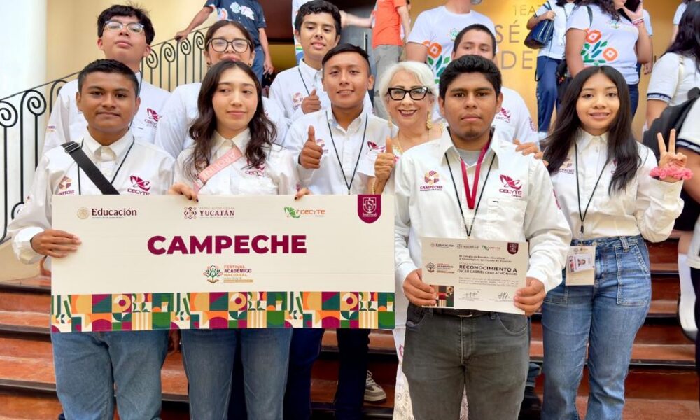 DELEGACIÓN DE CECyTEC PONE UNA VEZ MÁS NOMBRE DE CAMPECHE EN ALTO