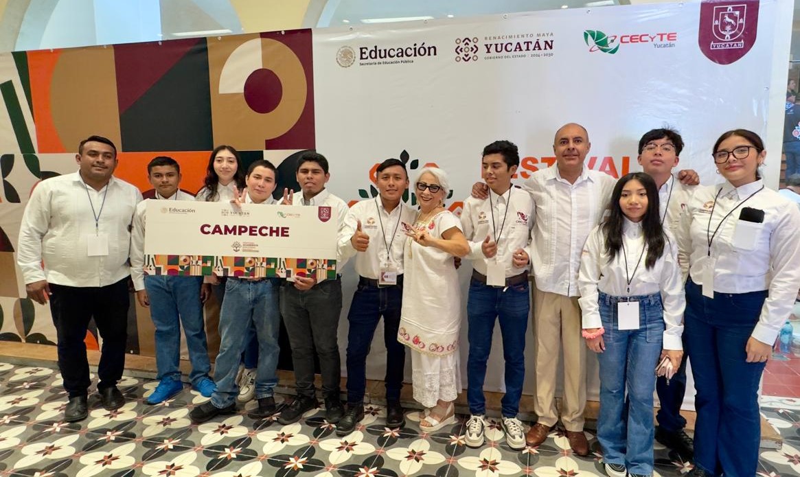 DELEGACIÓN DE CECyTEC PONE UNA VEZ MÁS NOMBRE DE CAMPECHE EN ALTO