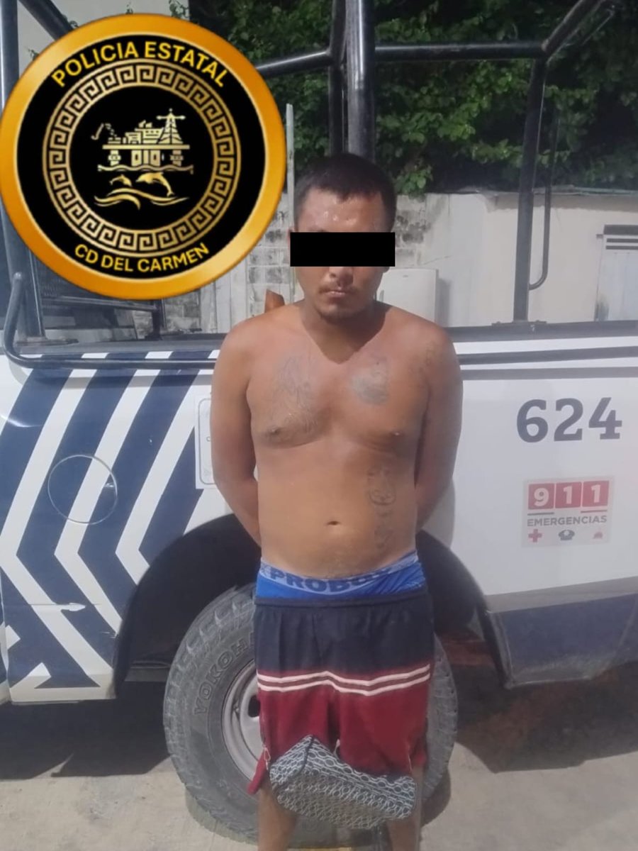SPSC ASEGURA A SUJETO EN POSESIÓN DE PRESUNTA DROGA EN CARMEN