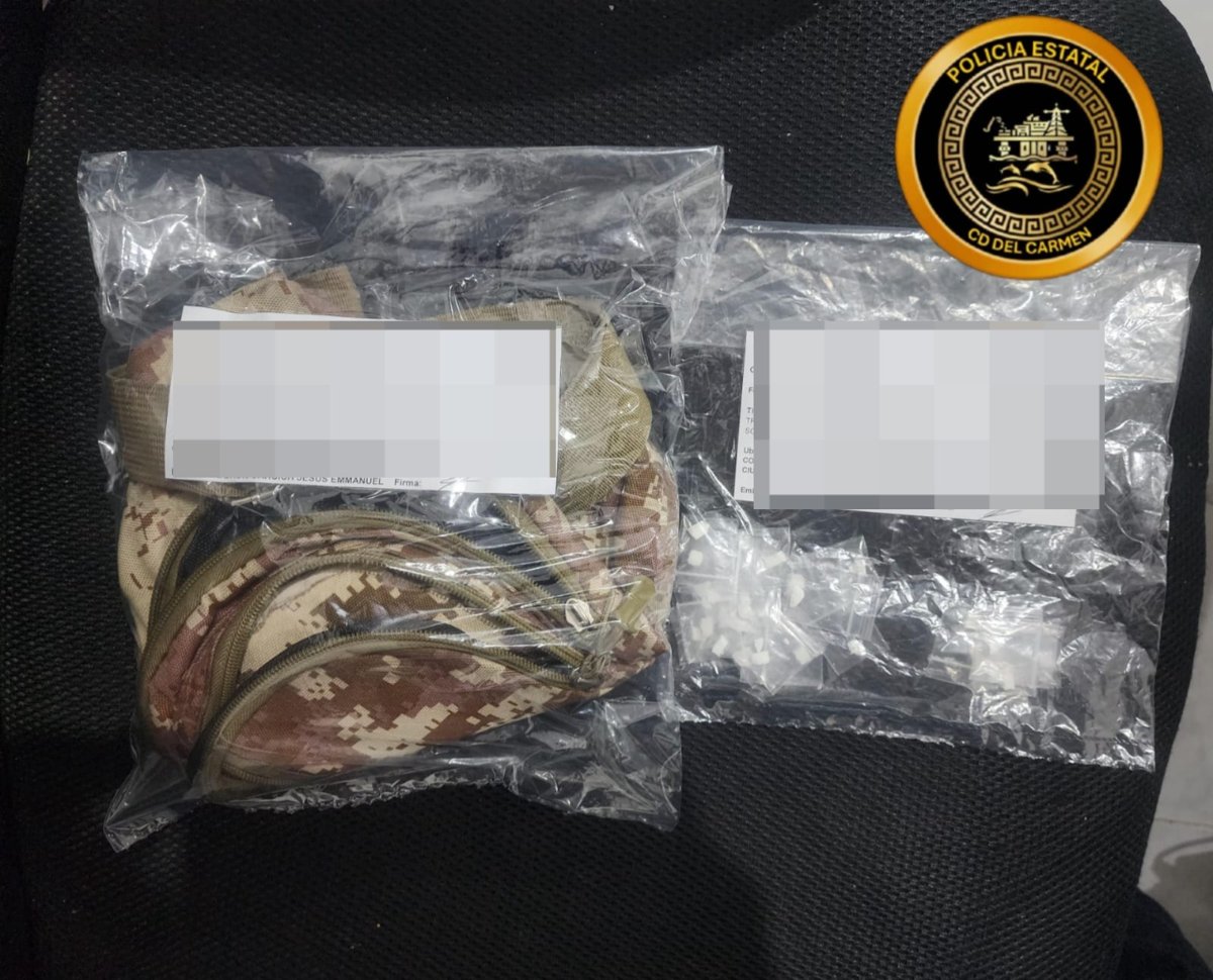 SPSC ASEGURA A SUJETO EN POSESIÓN DE PRESUNTA DROGA EN CARMEN