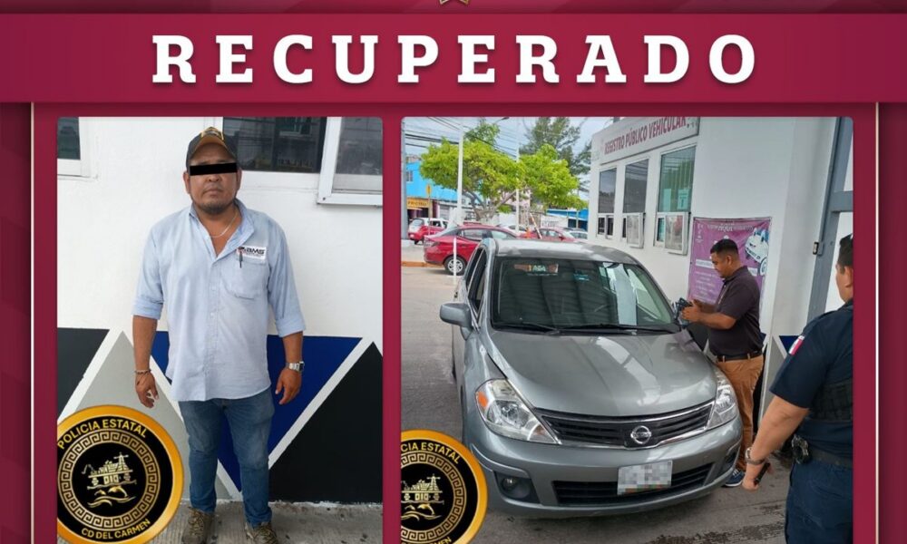 POLICÍA ESTATAL ASEGURA VEHÍCULO CON DOCUMENTACIÓN APÓCRIFA EN CARMEN