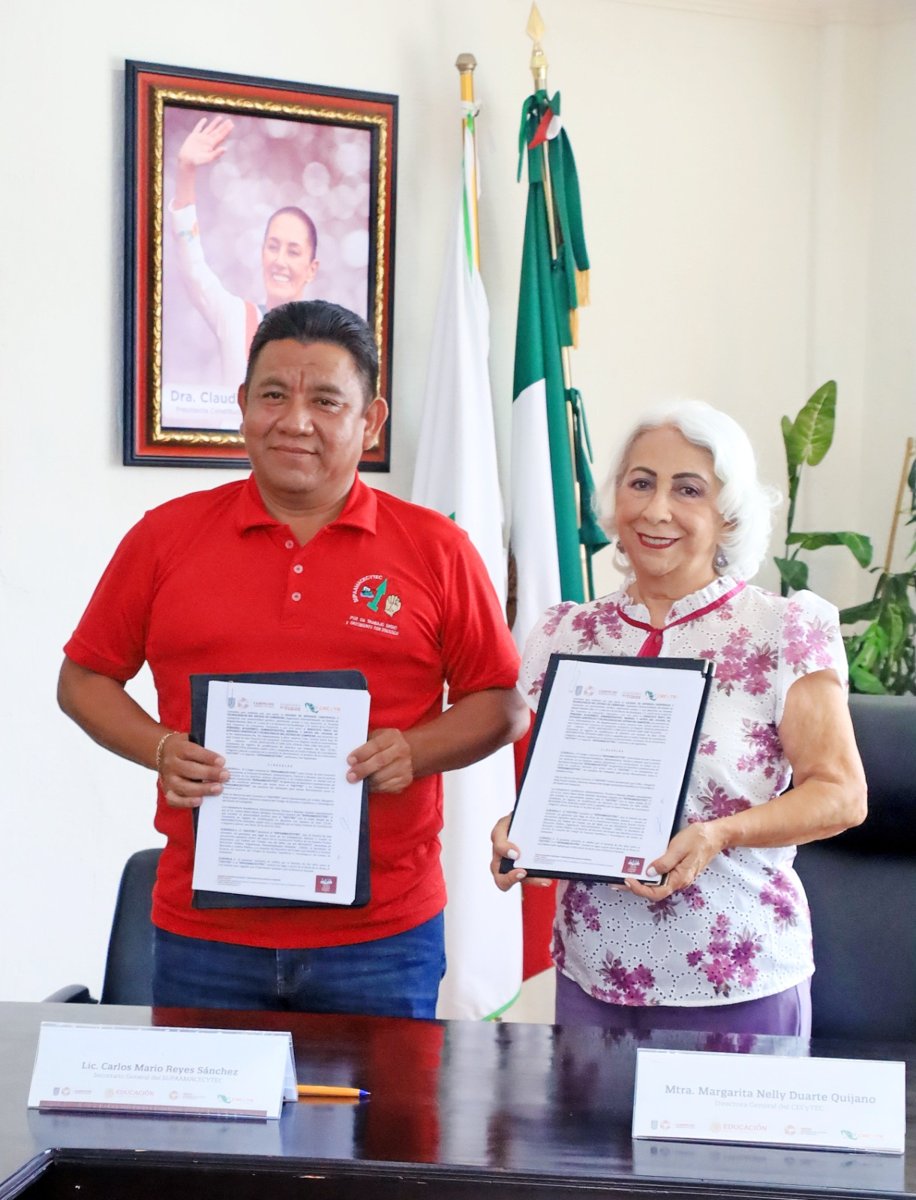 SIGNAN CONVENIO CECYTEC Y EL SINDICATO SUPAMACECYTEC