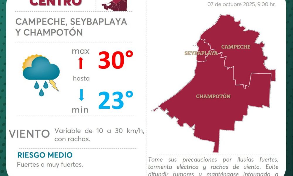 ALTO POTENCIAL DE LLUVIAS EN LA ENTIDAD PARA LAS PRÓXIMAS HORAS