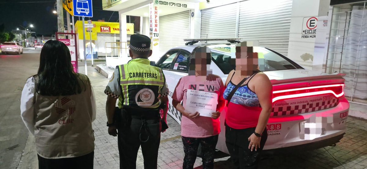 LA CLBP LOCALIZA A PERSONA DEL SEXO FEMENINO TRAS OPERATIVO DE BÚSQUEDA INMEDIATA EN SAN FRANCISCO DE CAMPECHE