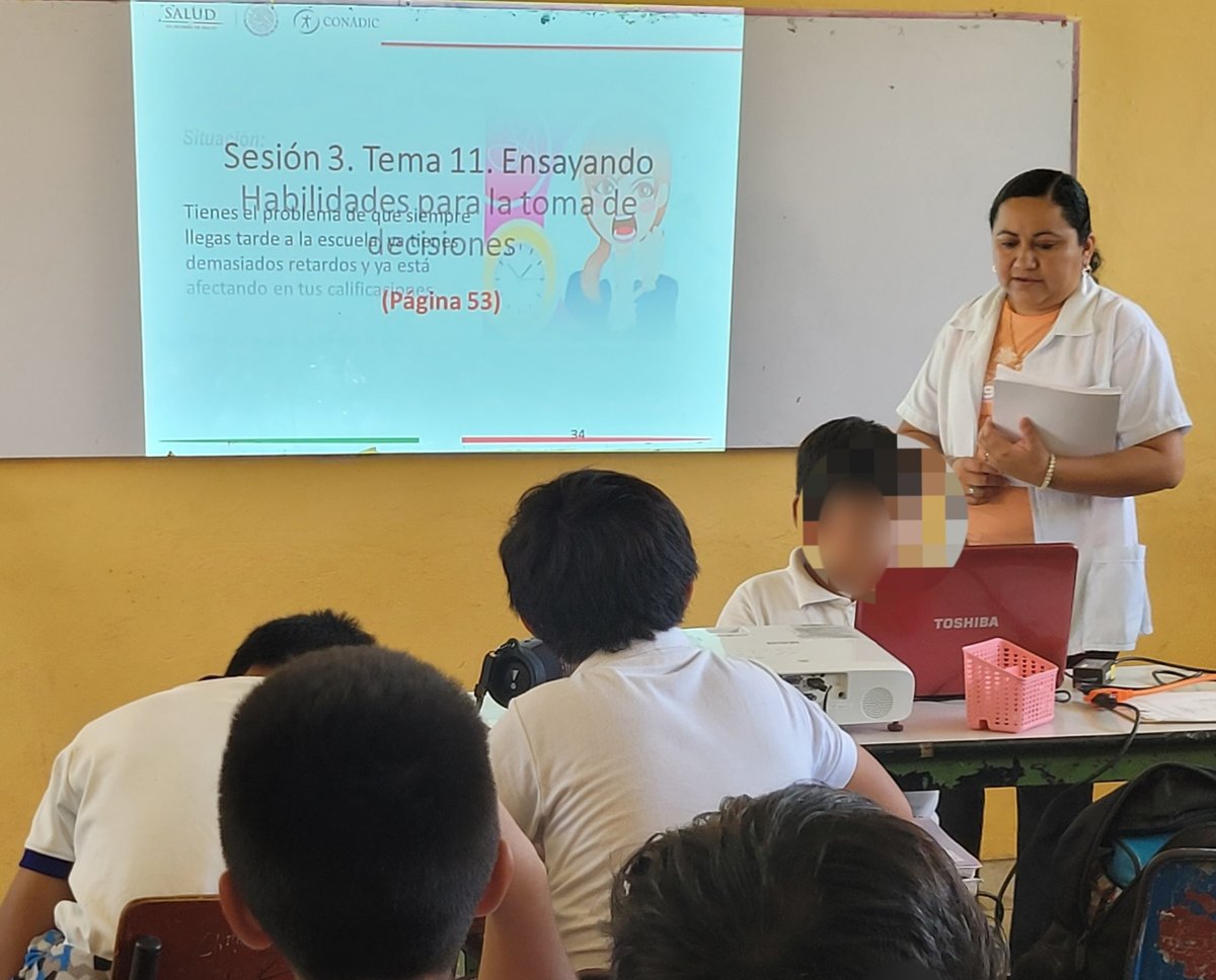 IMPARTEN PLÁTICAS EN PLANTELES DE CANDELARIA Y ESCÁRCEGA SOBRE SALUD MENTAL Y ADICCIONES