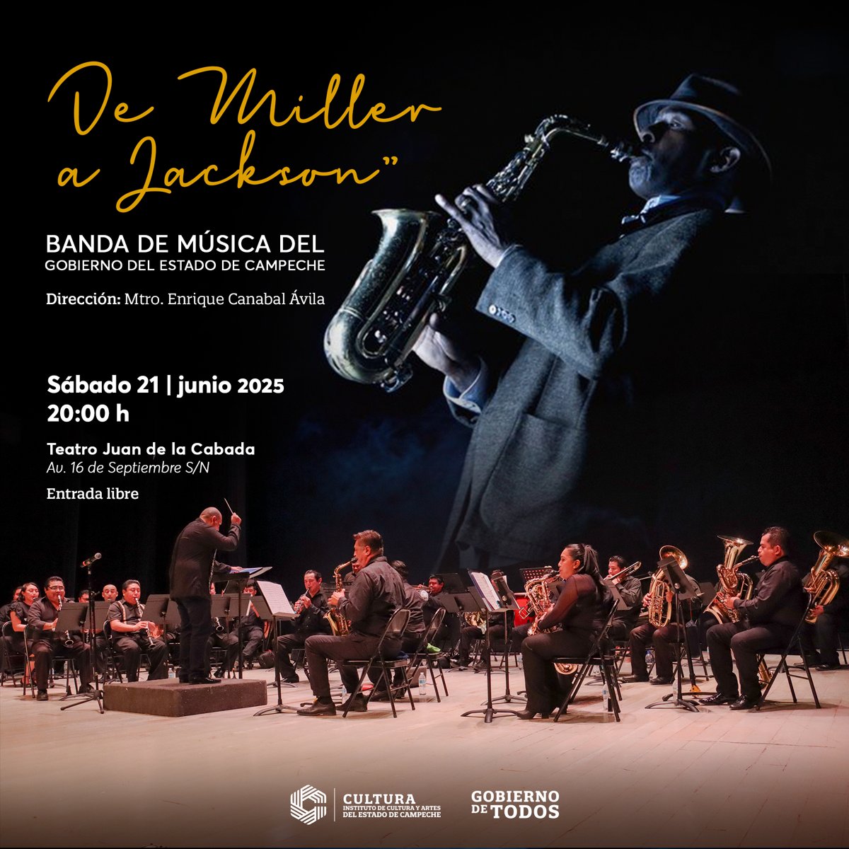 BANDA DE MÚSICA DEL ESTADO PRESENTA EL PROGRAMA "DE MILLER A JACKSON"