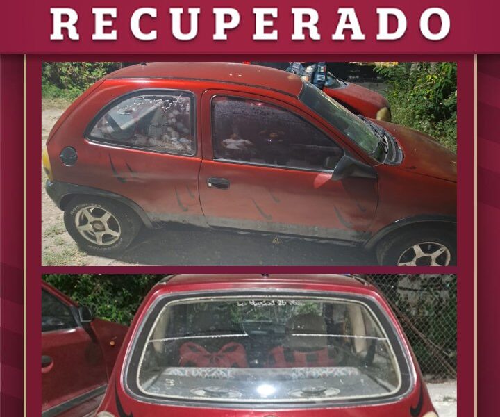 ASEGURAN VEHÍCULO CON REPORTE DE ROBO EN LA COLONIA BELLAVISTA