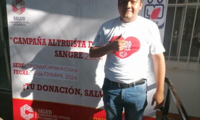 PARTICIPAN JÓVENES DEL TECNM-CHINÁ EN CAMPAÑA DE DONACIÓN ALTRUISTA DE SANGRE