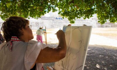 JUBILADAS DEL CIAM ISSSTECAM DEL TALLER DE ARTES VISUALES VISITAN EDZNÁ PARA PINTAR