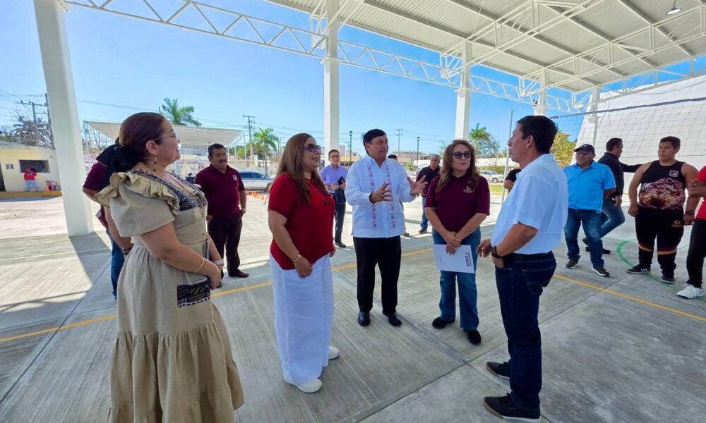 SUPERVISA SECRETARIO DE EDUCACIÓN, VÍCTOR SARMIENTO MALDONADO, OBRAS DE INFRAESTRUCTURA EN PLANTELES DEL INSTITUTO CAMPECHANO