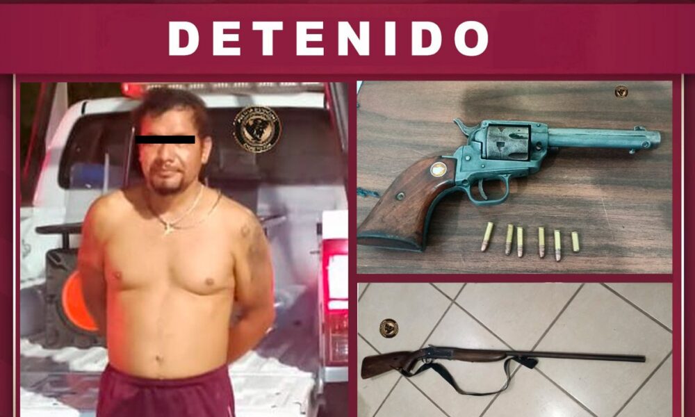 POLICÍA FRUSTRA HECHOS VIOLENTOS Y ASEGURA A SUJETO CON ARMAS DE FUEGO EN LÁZARO CÁRDENAS, CHAMPOTÓN