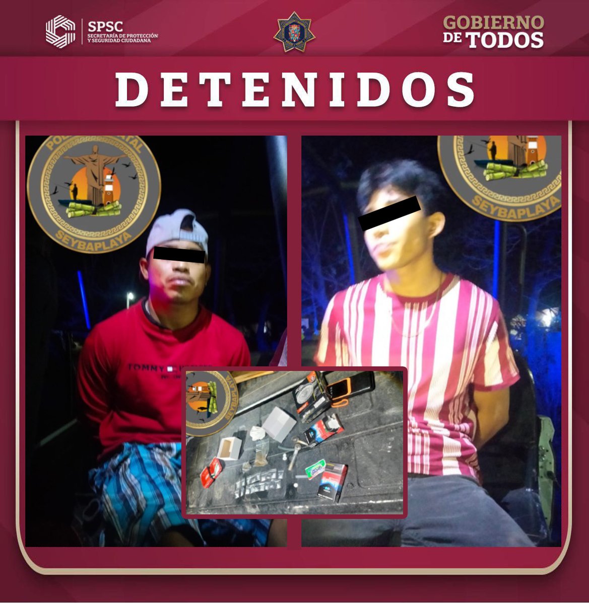DETIENEN A DOS SUJETOS EN SEYBAPLAYA
