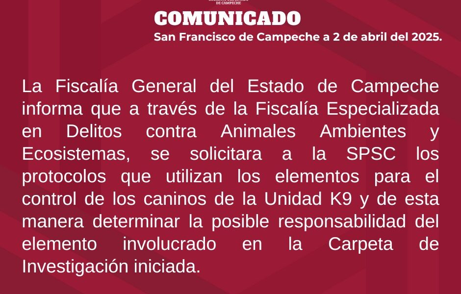 Fiscalía investiga posible maltrato animal contra un agente canino de la Unidad K9