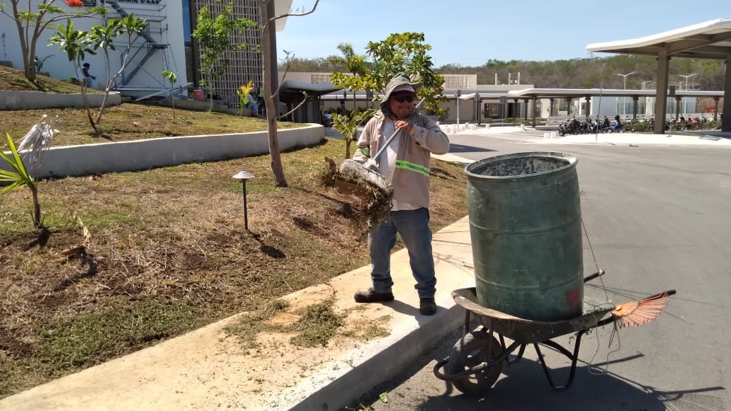 PARQUES Y JARDINES LIMPIA ESTACIONAMIENTO DEL TREN MAYA