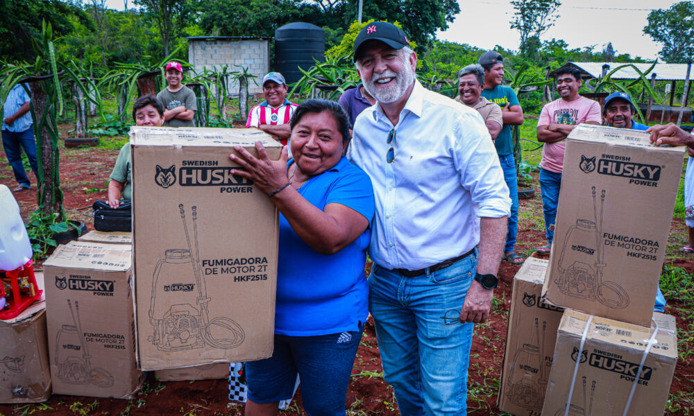 ENTREGA DE MOCHILAS FUMIGADORAS Y DESBROZADORAS EN CAMPECHE Y HOPELCHÉN