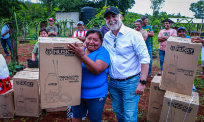 ENTREGA DE MOCHILAS FUMIGADORAS Y DESBROZADORAS EN CAMPECHE Y HOPELCHÉN