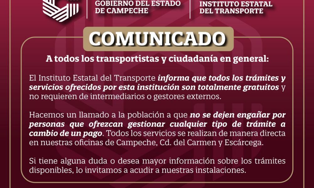 COMUNICADO A TRANSPORTISTAS