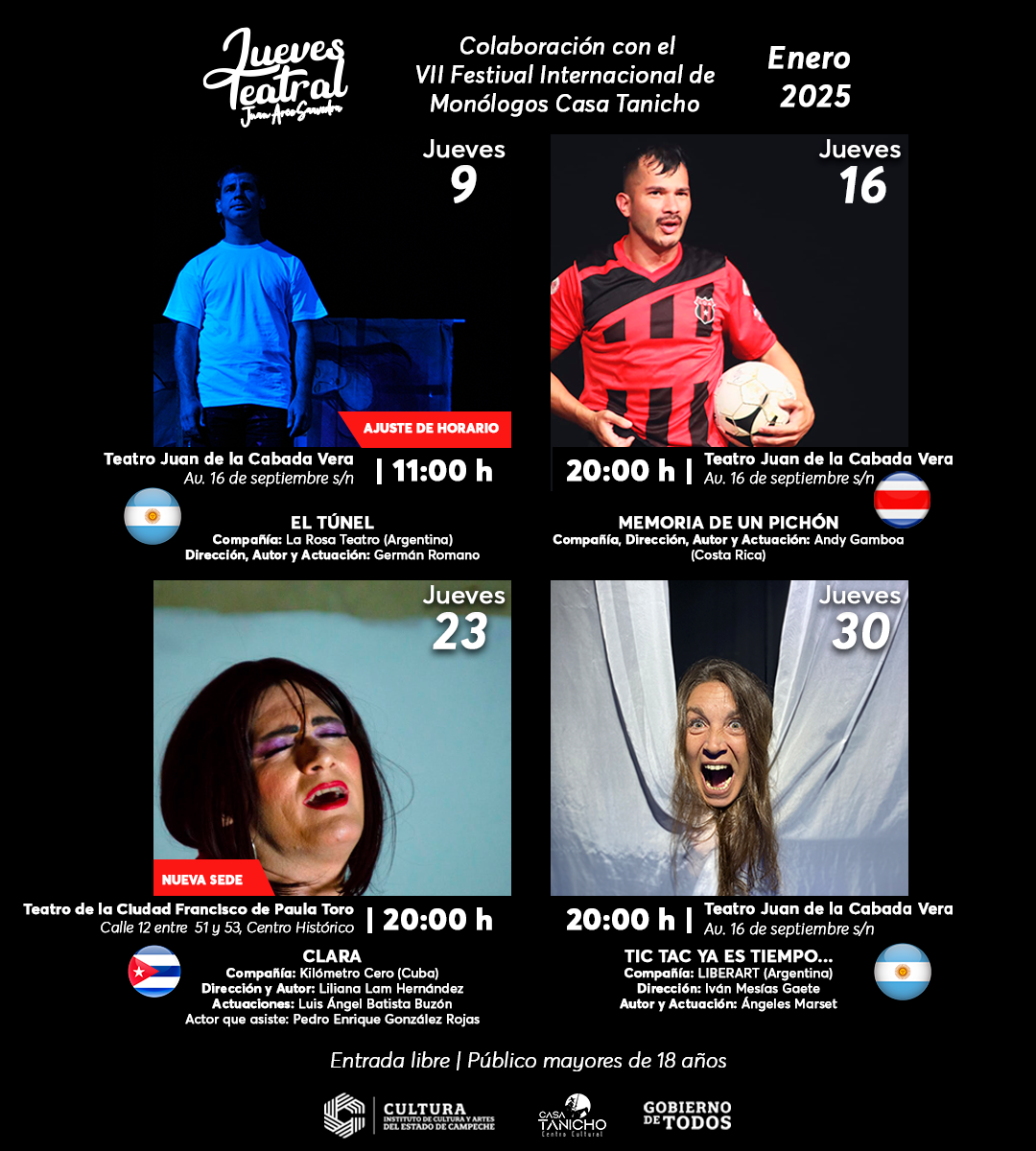 PRESENTA INSTITUTO DE CULTURA Y ARTES OBRAS TEATRALES INTERNACIONALES