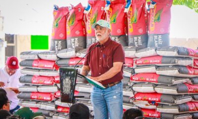ENTREGA LA GOBERNADORA LAYDA SANSORES, MAÍZ Y FERTILIZANTE EN CALKINÍ