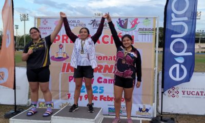 DOS OROS PARA CAMPECHE EN EVENTO INVERNAL DE ATLETISMO EN MÉRIDA