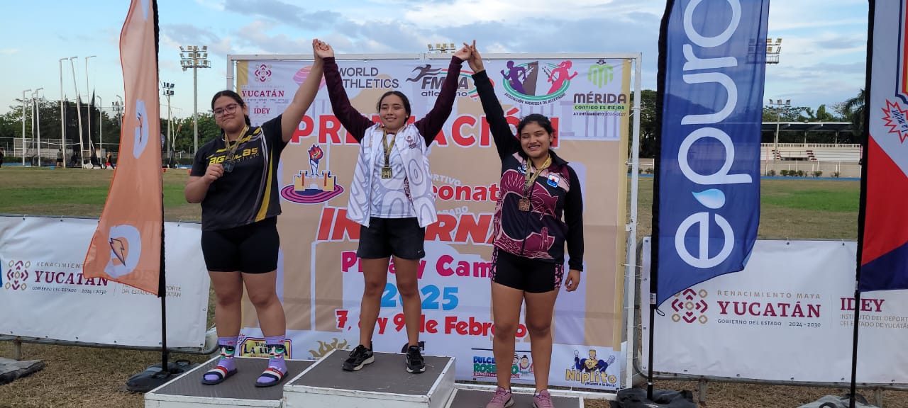 DOS OROS PARA CAMPECHE EN EVENTO INVERNAL DE ATLETISMO EN MÉRIDA