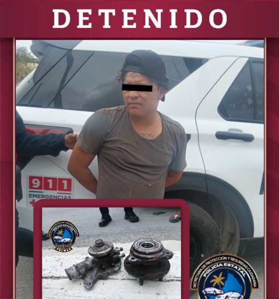DETIENEN A SUJETO EN LA COLONIA MORELOS POR PRESUNTA POSESIÓN IRREGULAR DE AUTOPARTES