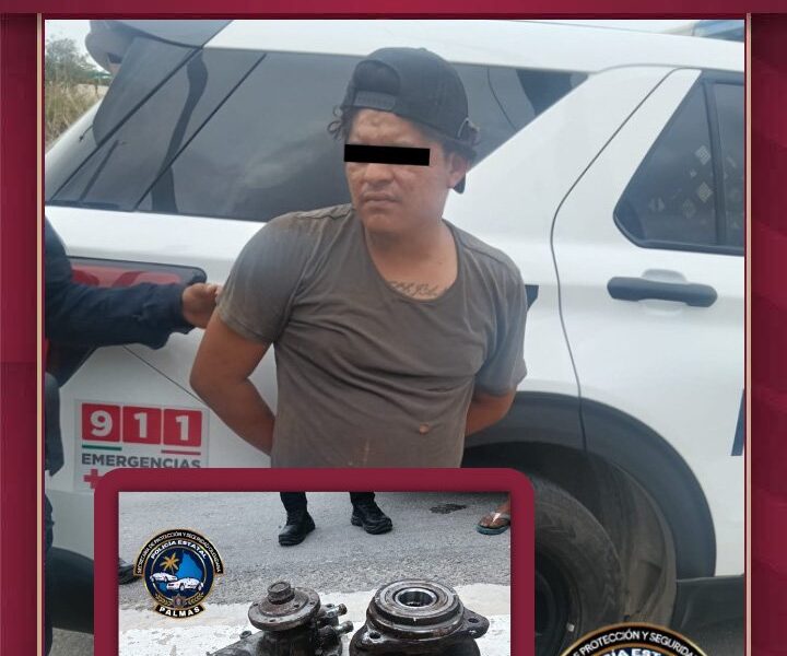 DETIENEN A SUJETO EN LA COLONIA MORELOS POR PRESUNTA POSESIÓN IRREGULAR DE AUTOPARTES