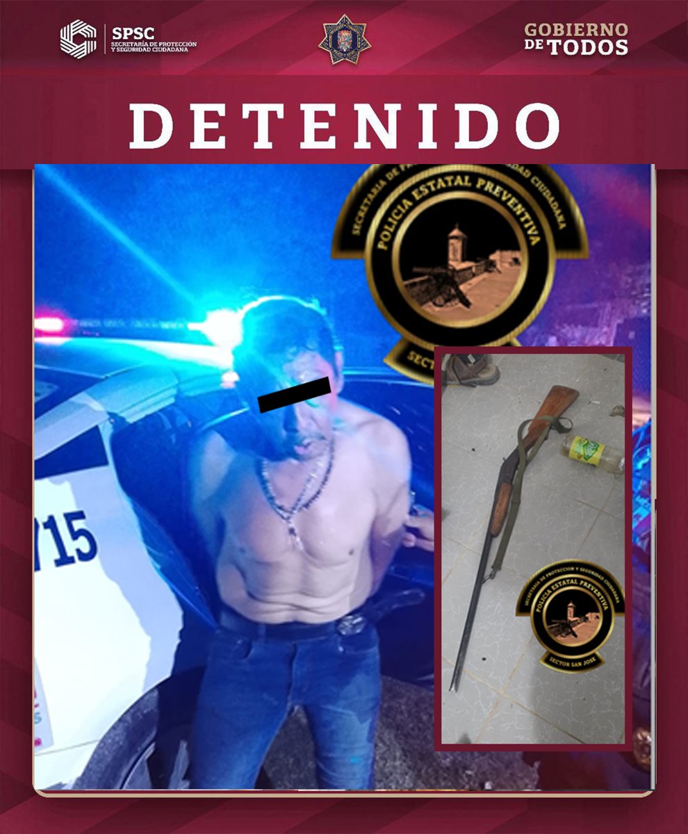 MASCULINO DETENIDO EN LA COLONIA SINAI