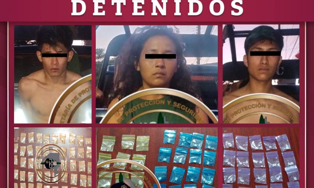 POLICÍA ESTATAL DETIENE A TRES PERSONAS POR NARCOMENUDEO EN CAMPECHE