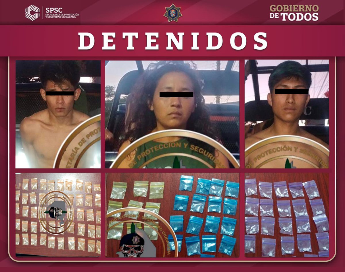 POLICÍA ESTATAL DETIENE A TRES PERSONAS POR NARCOMENUDEO EN CAMPECHE